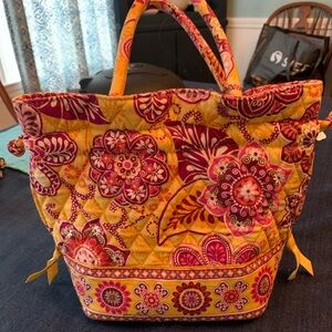 Vera Bradley Emma Ball Gold Patterm Purse - Yellow and Pink